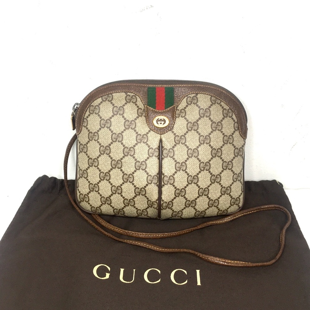 Authentic Gucci brown monogram canvas crossbody